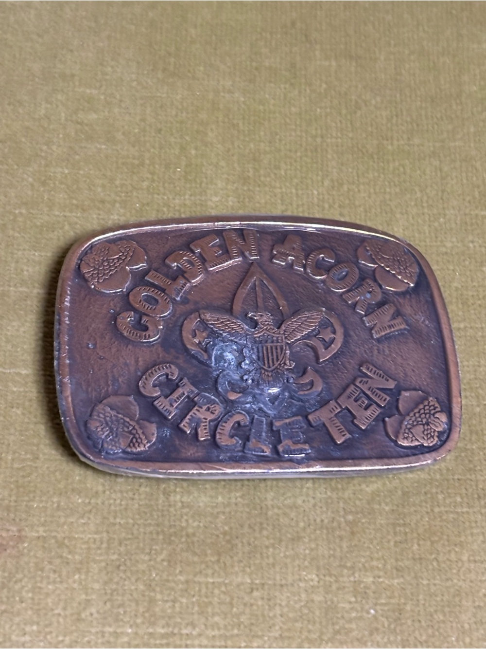 New Golden Acorn Boy Scouts of America Circle Ten Belt Buckle - Picture 2 of 6